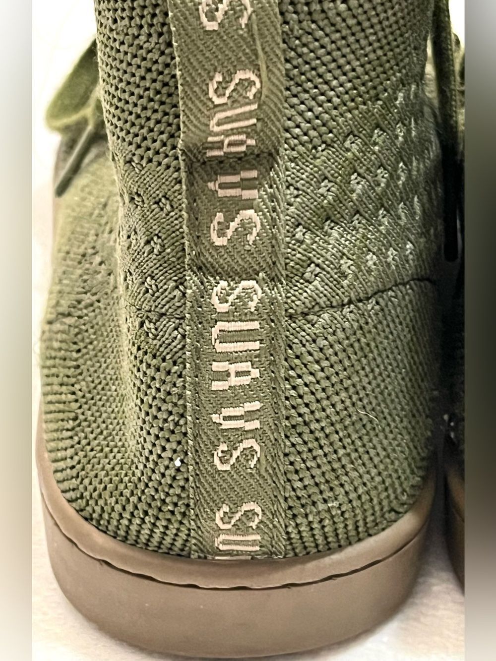 Suavs The Legacy High-Top Sneakers Recycled Knit Olive Green Slip-On Shoes - Picture 7 of 16